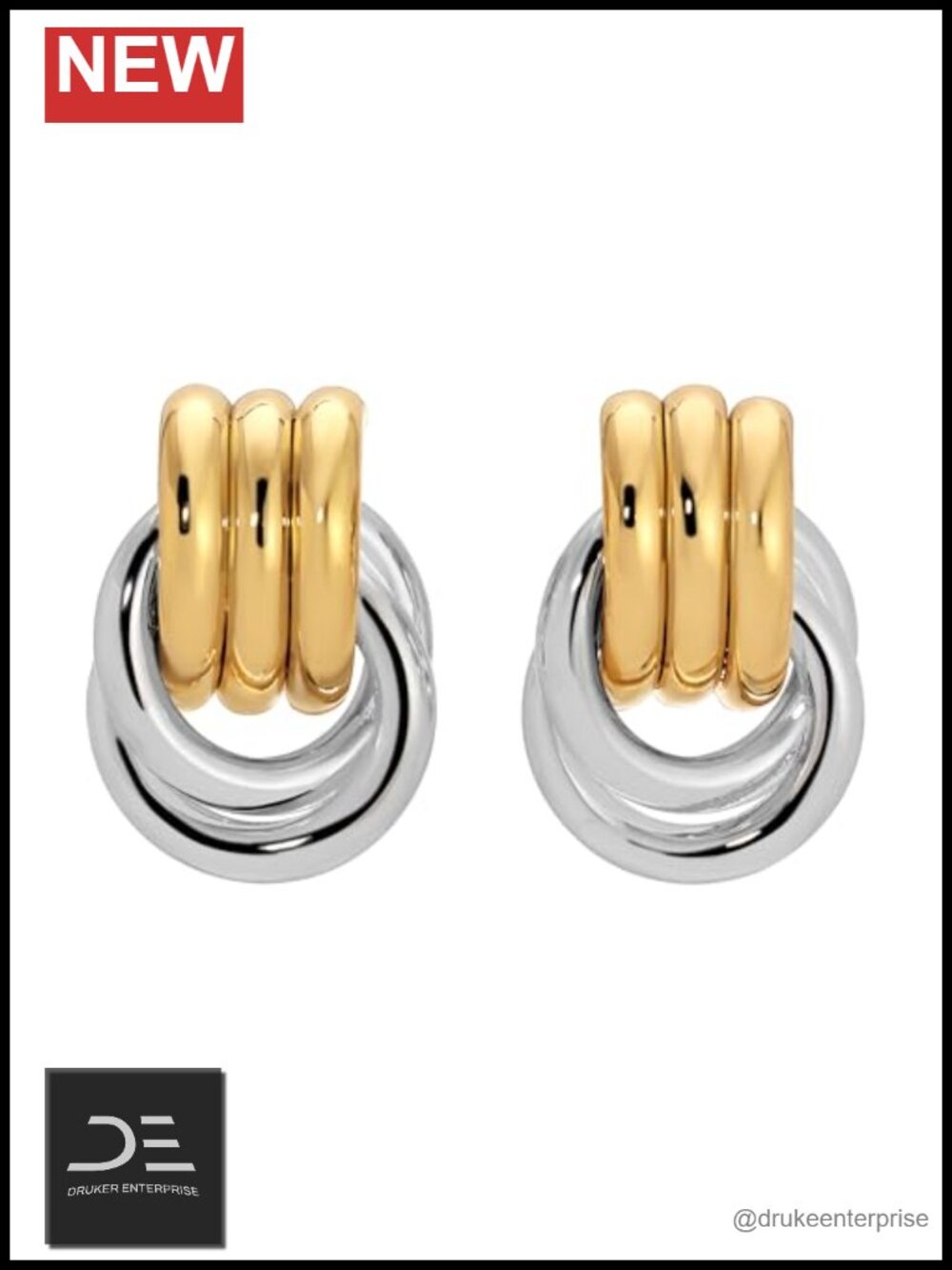 Sculptural Knot Earrings by Heaven Mayhem 18k Gold Plated Lightweight